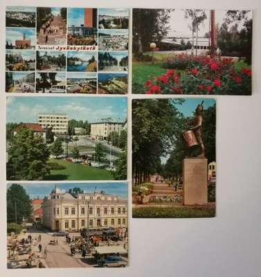 5x paikkakuntakortti, kulkenut