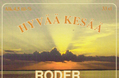 Olutetiketti  RODER Hyvää Kesää  c1