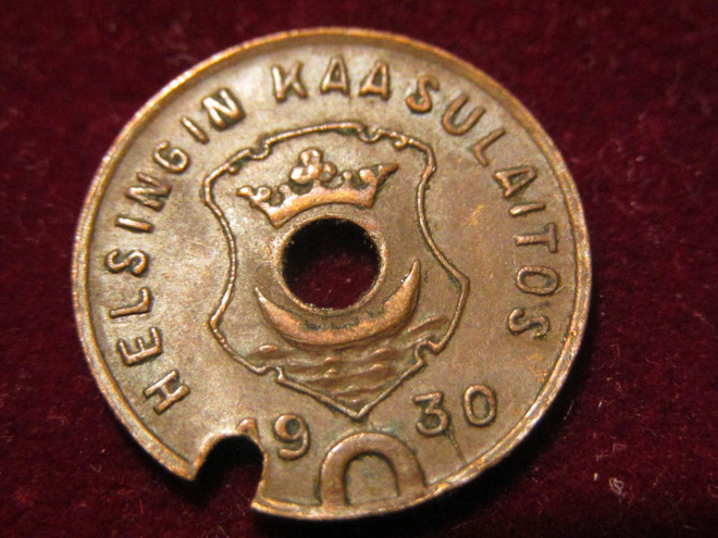 Helsingin kaasulaitos 1930. Kaasupoletti-Gas token