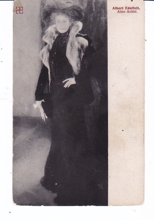 VANHA Postikortti Aino Ackte Ooppera Laulaja 1900-l
