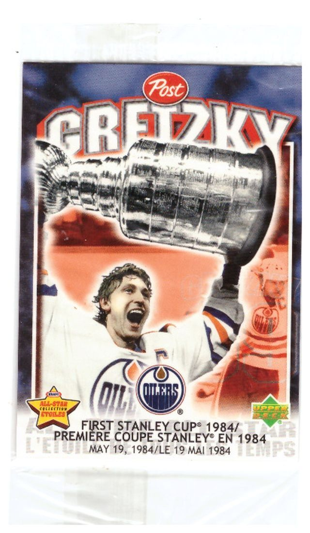 WAYNE GRETZKY Oilers, 1989 Up.D. POST Avaamaton Paketti 3/7