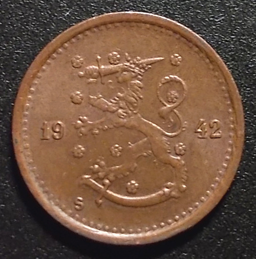 50 p 1942 iso S etäällä kahvasta