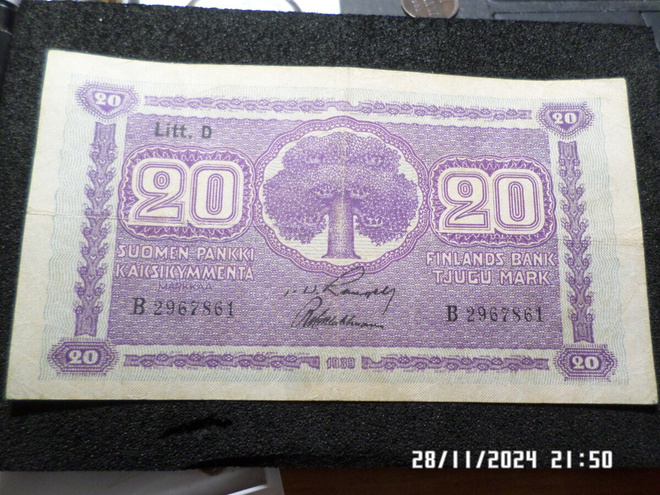 20  mk  1939  Litt. D   B 2967861    Ram / Wah   kl  6