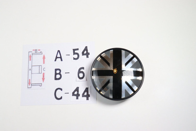 Mini vannekeskiöt – Kromi-musta-harmaa – 54mm (4kpl sarja)
