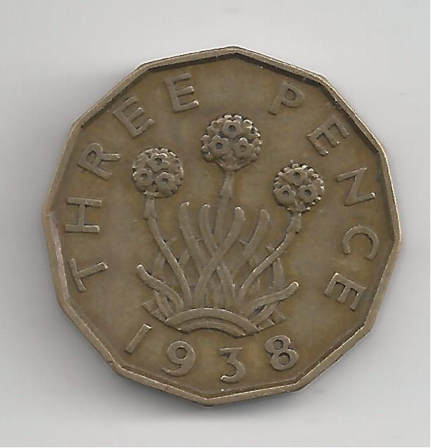 GB  1938 three pence