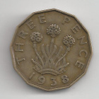 GB  1938 three pence - pikkukuva 1