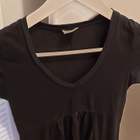 Musta lyhythihainen babydoll trikoopaita koko XS - pikkukuva 3