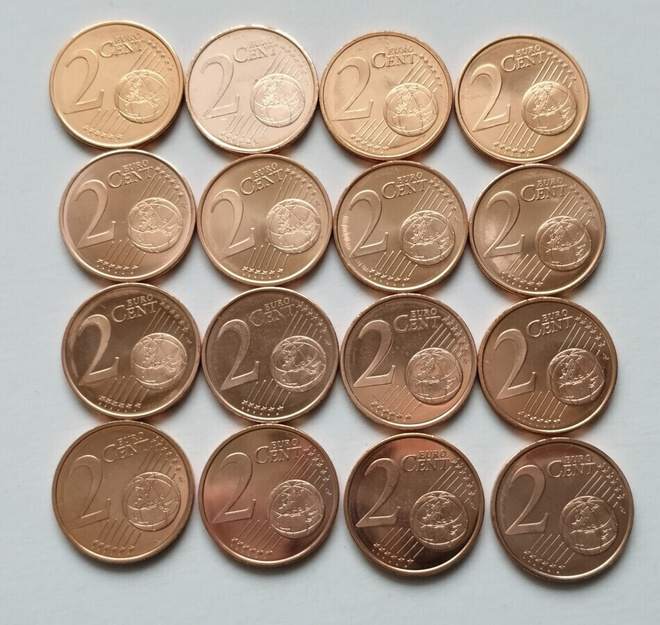 Suomi 2 c vuodet 1999 - 2014 yhteensä 16 kpl, UNC