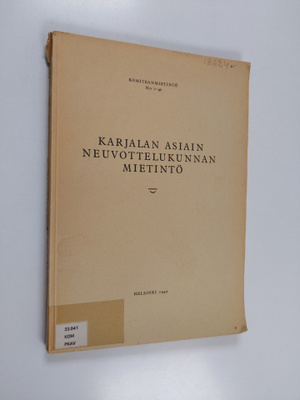 Karjalan asiain neuvottelukunnan mietintö