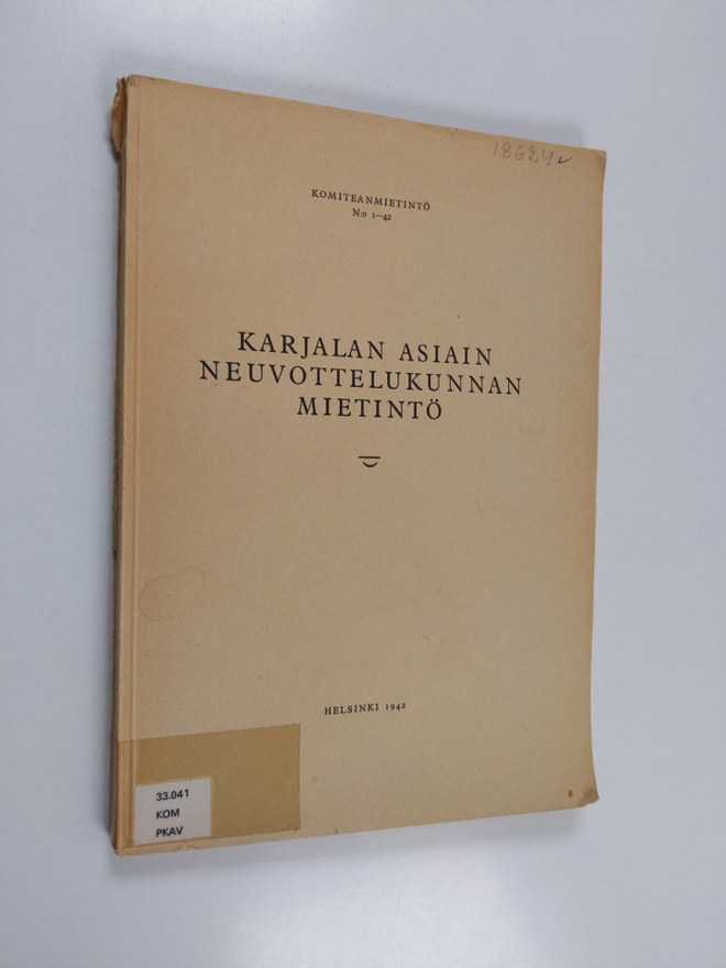 Karjalan asiain neuvottelukunnan mietintö