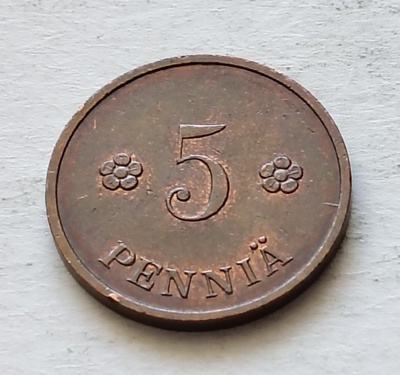 5 penniä v. 1939, circ