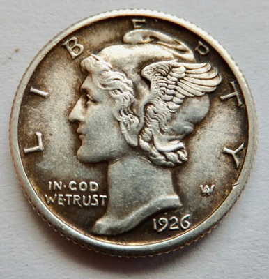 USA 1 dime 10 c 1926 Hopeaa HYVÄ