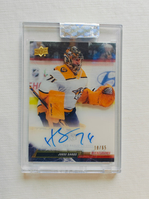 Juuse Saros - 22-23 UD Clear-Cut Exclusives AU /65
