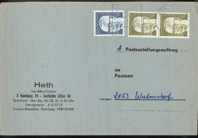 BRD Mi 644 ym tiedoksiantokirje