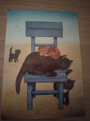 Kissa kortti,vanha kulkematon.