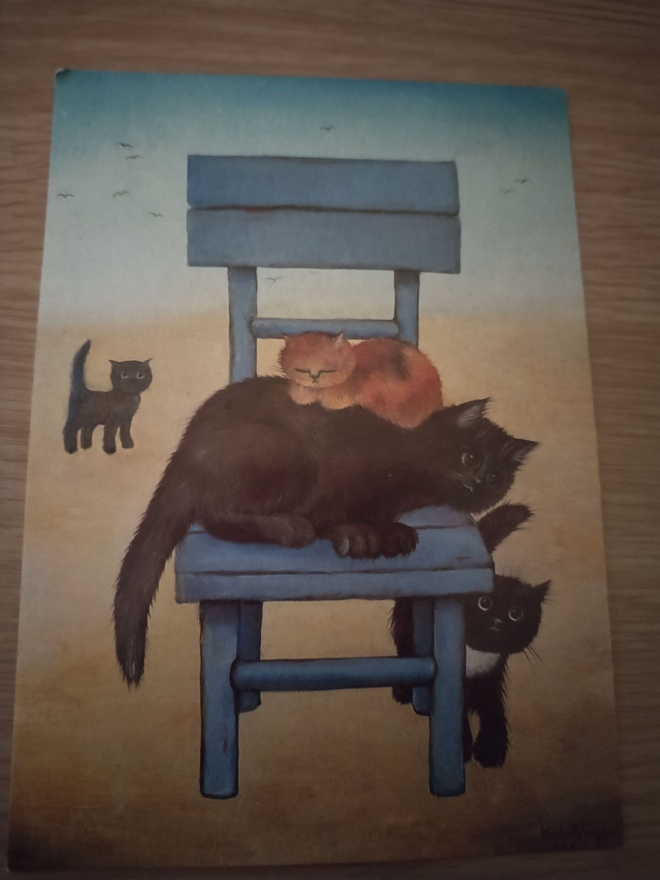 Kissa kortti,vanha kulkematon.
