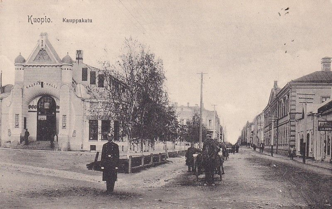 KUOPIO KAUPPAKATU POLIISI VOSSIKAT HALLI 1913