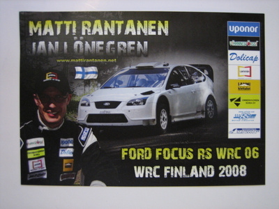 Ford rallikortti 31  A: Ford Focus - Matti Rantanen