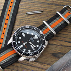 Nato 22mm  musta/kapea harmaa/oranssi ranneke - pikkukuva 5