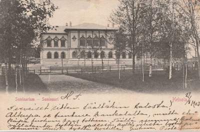 VANHA POSTIKORTTI - HEINOLAN SEMINAARI 1903 (K12-97)