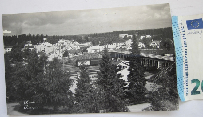 VANHA Postikortti Karjaa Rautatie Asema 1960-l