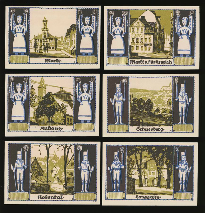 Saksa Notgeld 6 x 50 Pfg, Schneeberg 1921