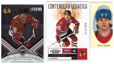 3 x Legenda DENIS SAVARD Canadiens, Blackhawks