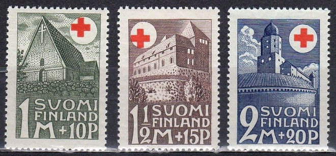 (S0602) Punainen Risti, 1931. Norma 180–182. Leimaamattomat