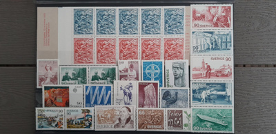 RUOTSI 1975-1976 postimerkkejä ** 31 kpl