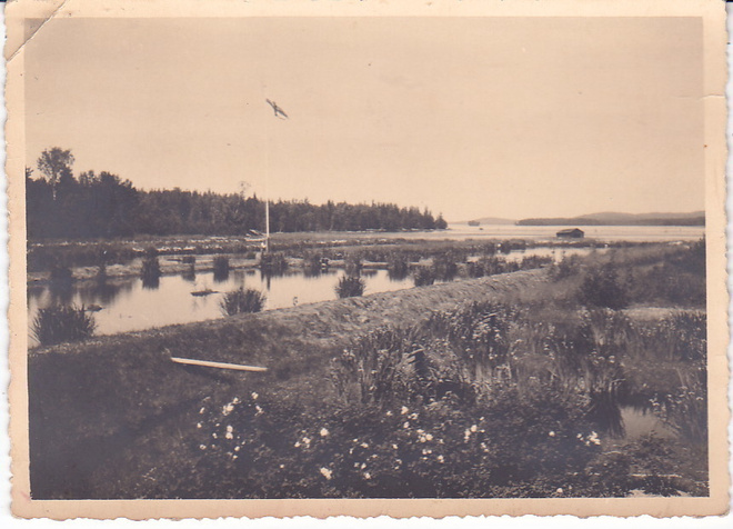 VANHA Valokuva Simuna Laukaa Suomen Lipun Nosto 1933