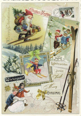 Tonttu ja lapset (Tausendschön-kortti)
