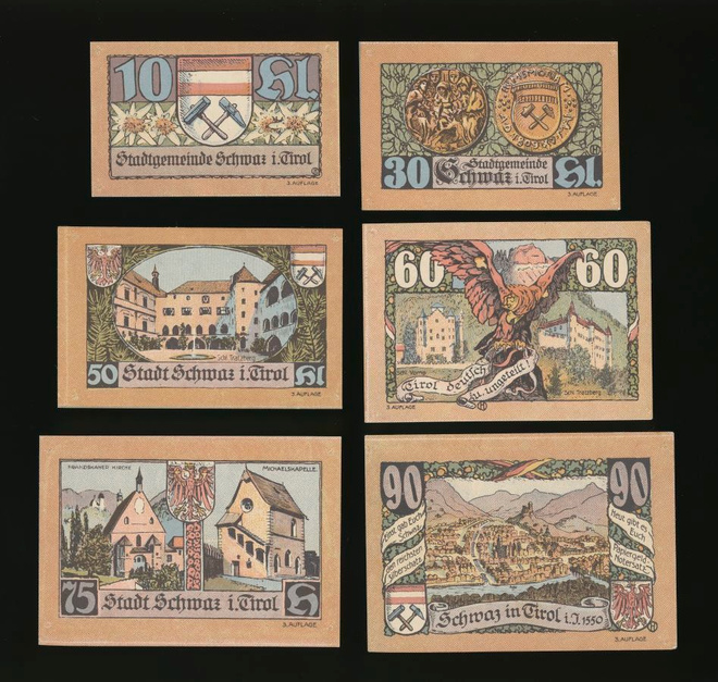 Itävalta 10, 30, 50, 60, 75, 90 Heller, Schwaz, 3. painos_b
