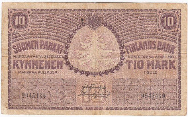 10 Markkaa 1909 9945439, kl.3