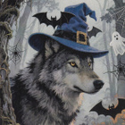 Halloween sudella sininen hattu - pikkukuva 1