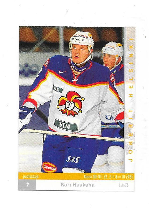 2001-02 CardSet #50 Kari Haakana  Jokerit