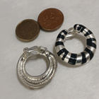 vintage Cabochon korvakorut emaloitu silver plated - pikkukuva 4