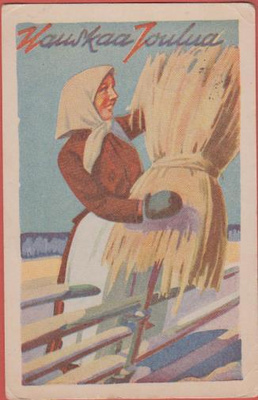 Nainen laittaa lyhdettä linnuille