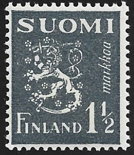 1940 M-30 L 1½ mk sinertävänharmaa  ** Lape 228 a LP  Lm2