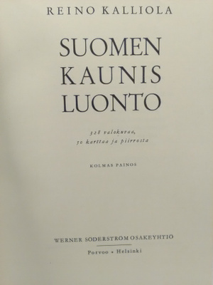 Suomen kaunis luonto - Reino Kalliola (sid.)