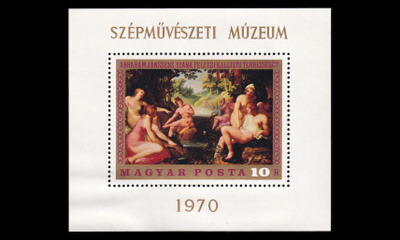 Unkari 2593BL76 ** Maalauksia blokki (1970)