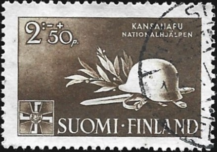 1943 Kansanapu 2 mk + 50 p leimattu LaPe 275