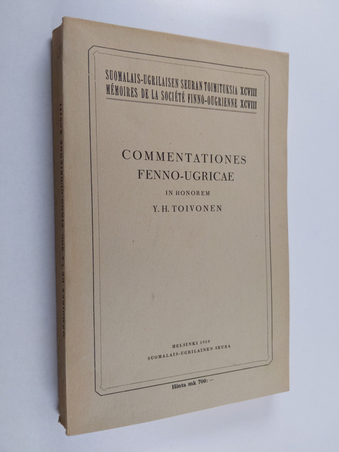 Y. H. Toivonen : Commentationes Fenno-Ugricae i Honorem Y...