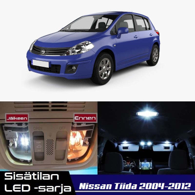 Nissan Tiida (C11) Sisätilan LED-sarja 9-osainen