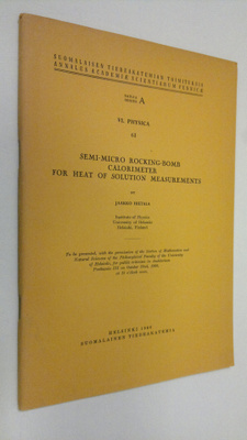 Jaakko Hietala : Semi-micro rocking-bomb calorimeter for ...