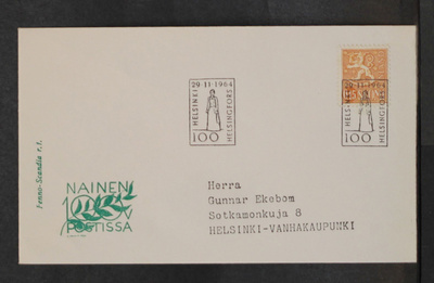 # 23749 # Helsinki - Nainen postissa 29.11.1964