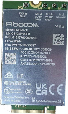 Lenovo ThinkPad Fibocom FM350-GL 5G Sub-6 GHz M.2 WWAN modem