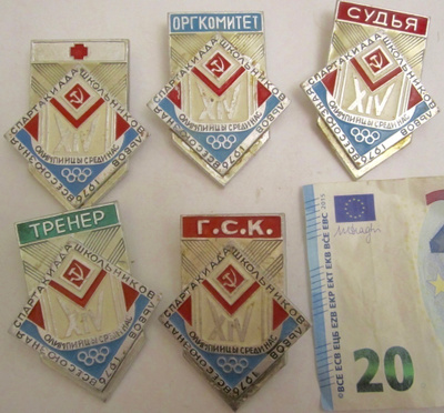 5 VANHAA Merkkiä CCCP Olympia Isot UPEAT Viralliset 1976
