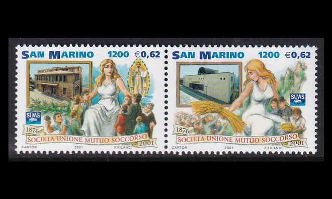 San Marino 1976-7p ** Keskinäisen avun yhdistys 125v (2001)