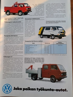 VW Hyötyautot -esite, 1989