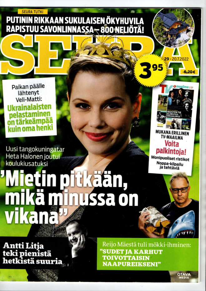 Seura n:o 29 2022 Heta. Savonlinna. Jaska. Reijo. Anette. 